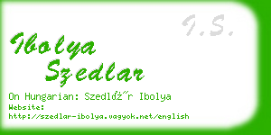 ibolya szedlar business card